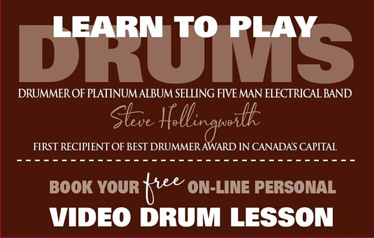 Ottawa drum lessons from Steve Hollingworth.
