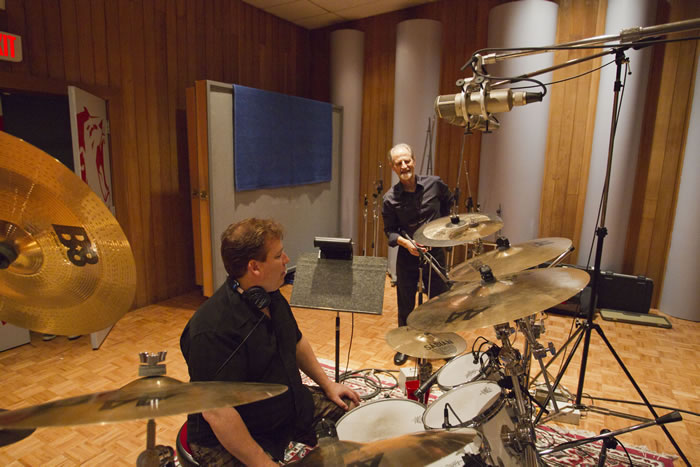 Steve & Eddie Kramer discussing the drum track.